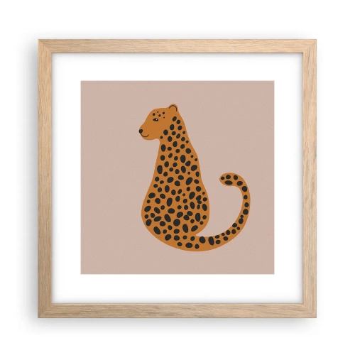 Poster in cornice rovere chiaro - Il leopardo è un motivo di moda - 30x30 cm