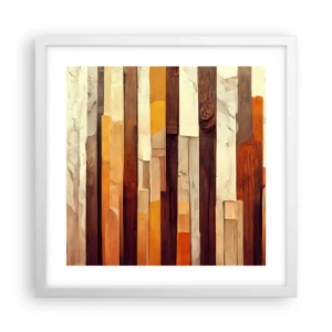 Poster in cornice bianca - L'inno dei legni boschivi - 40x40 cm