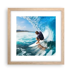 Poster in cornice rovere chiaro - Ballando con le onde - 30x30 cm
