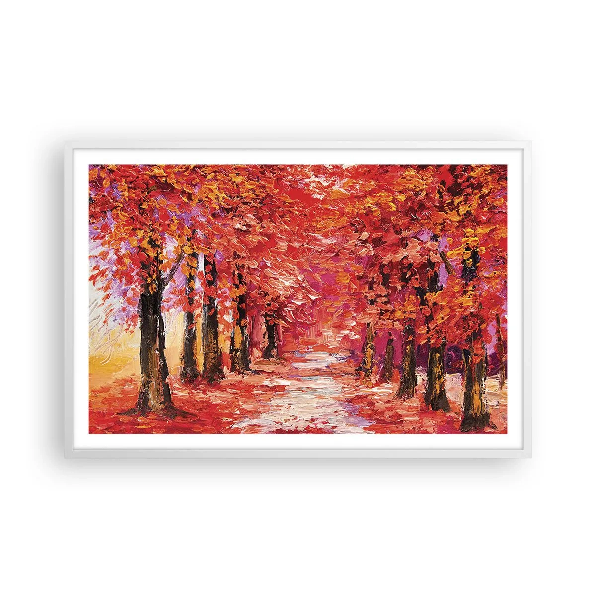 Poster in cornice bianca - Impressione d'autunno - 91x61 cm