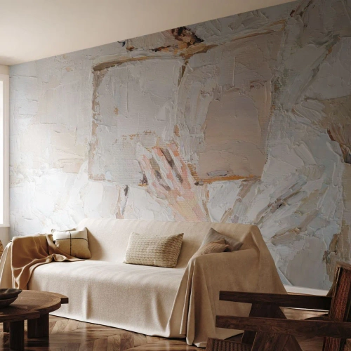 Fotomurali Premium Canvas - Dipinto impressionista raffigurante una mano che tiene un libro aperto. - 100x70cm - In un altro mondo - Decorazione murale moderna per soggiorno e camera da letto ARTTOR