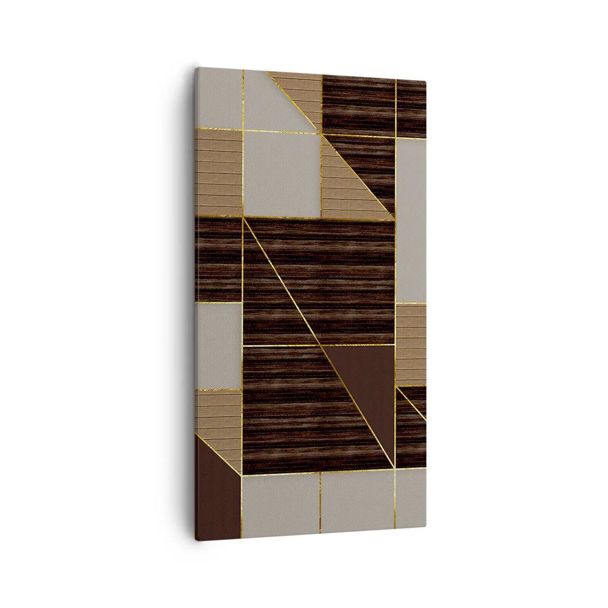 Quadro su tela - Stampe su Tela - Mosaico di marrone e oro - 55x100 cm