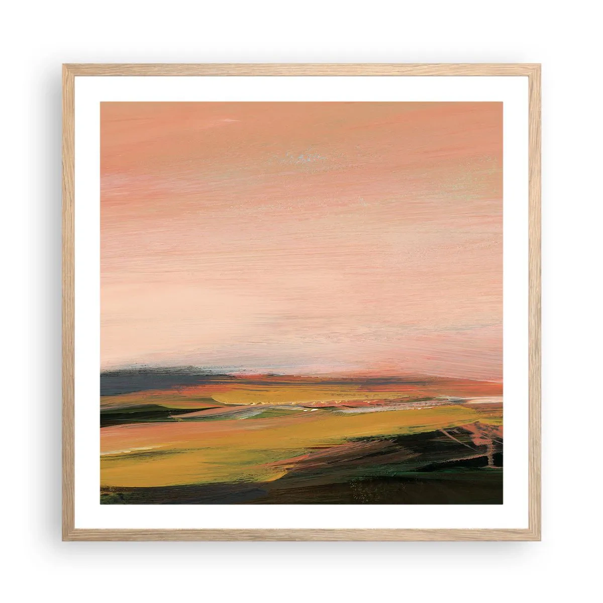 Poster in cornice rovere chiaro - In tonalità di rosa - 60x60 cm