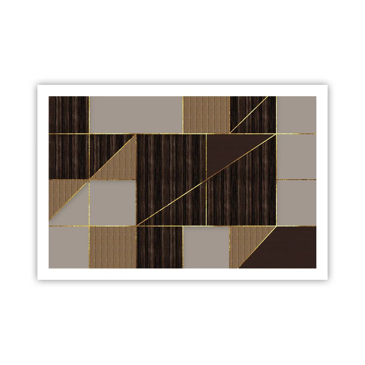 Poster - Mosaico di marrone e oro - 91x61 cm