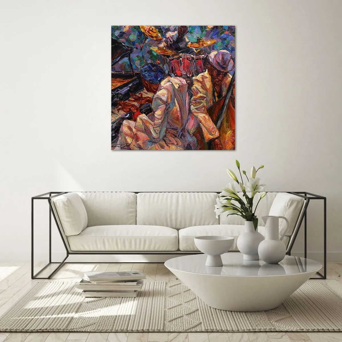 Quadro su vetro - In un unico ritmo - 50x50 cm