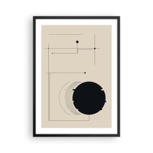 Poster in cornice nera - Una composizione geometrica minimalista su uno sfondo beige - 50x70cm - Composizione elastica e dinamica - Decorazione murale moderna per soggiorno e camera da letto ARTTOR
