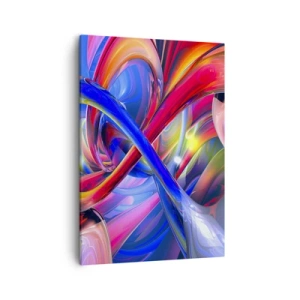 Quadro su tela - Stampe su Tela - Composizioni geometriche astratte e colorate in forme dinamiche - 50x70cm - La danza dei colori - Decorazione murale moderna per soggiorno e camera da letto ARTTOR