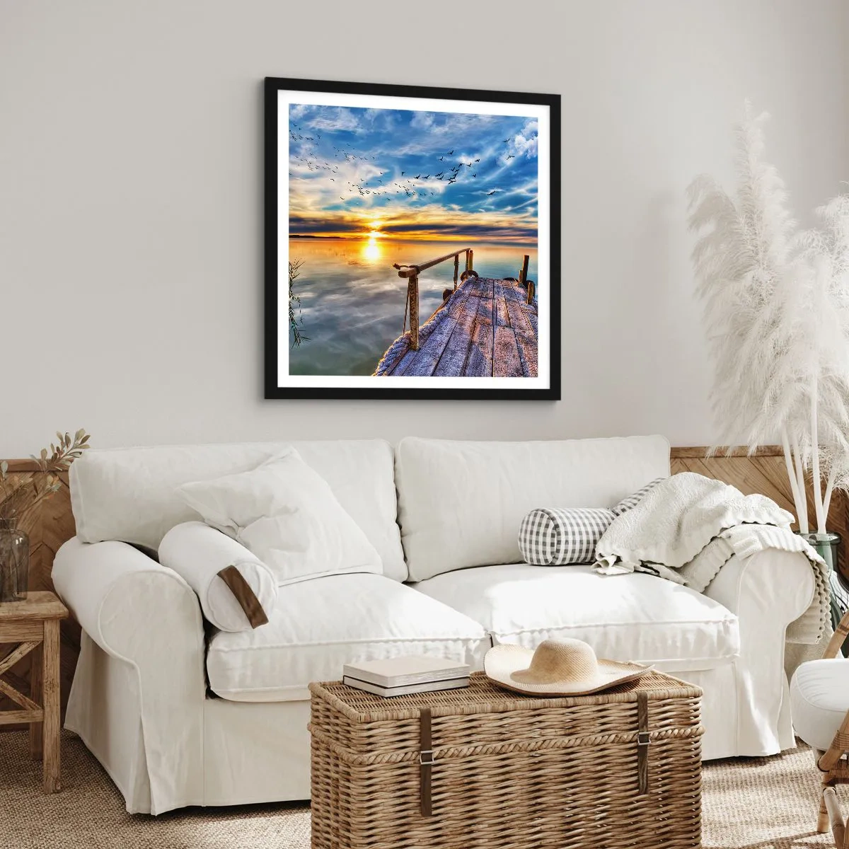 Poster in cornice nera - Il vento è andato a dormire - 40x40 cm