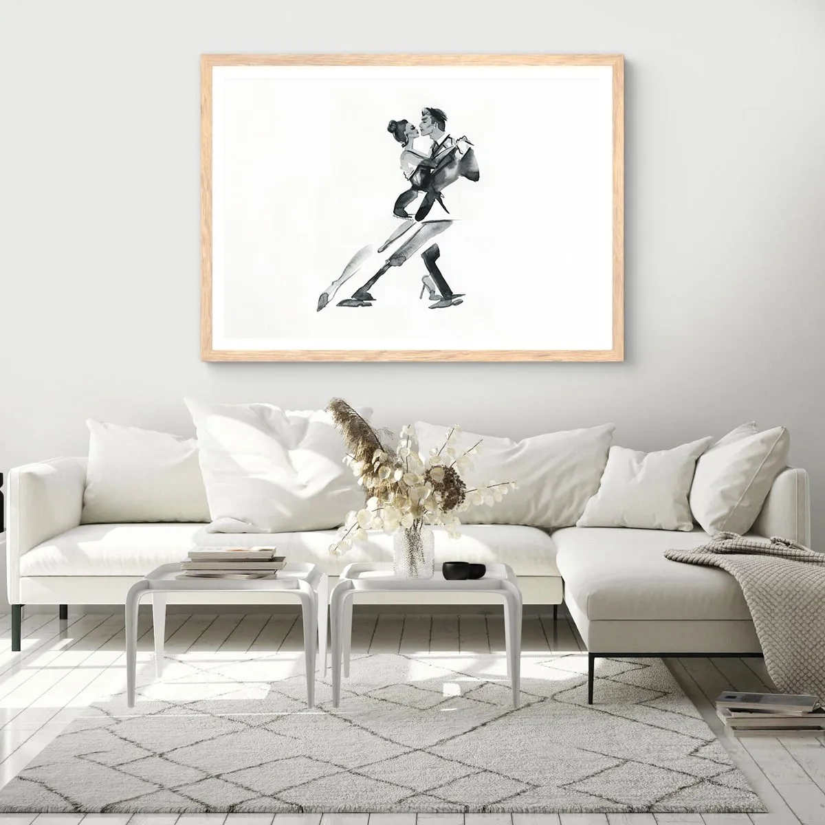 Poster in cornice rovere chiaro - In un unico ritmo - 100x70 cm