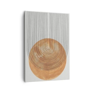 Quadro su tela - Stampe su Tela - Composizione geometrica con cerchi e linee dai colori caldi. - 50x70cm - Composizione solare - Decorazione murale moderna per soggiorno e camera da letto ARTTOR