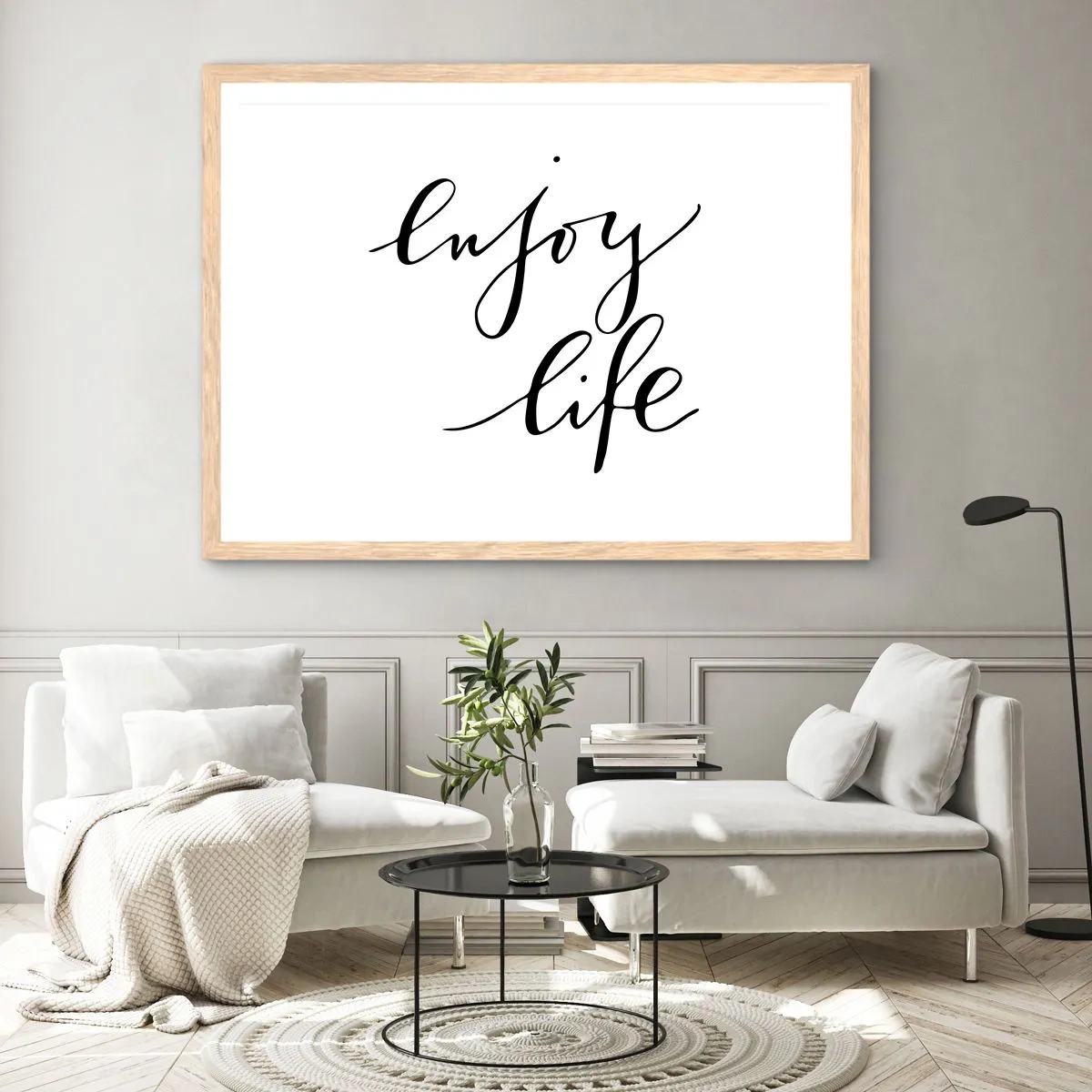 Poster in cornice rovere chiaro - Niente da aggiungere... - 91x61 cm