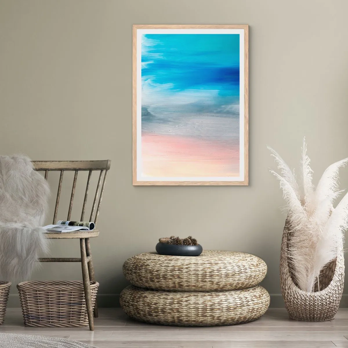 Poster in cornice rovere chiaro - Gli elementi: l'aria - 30x40 cm