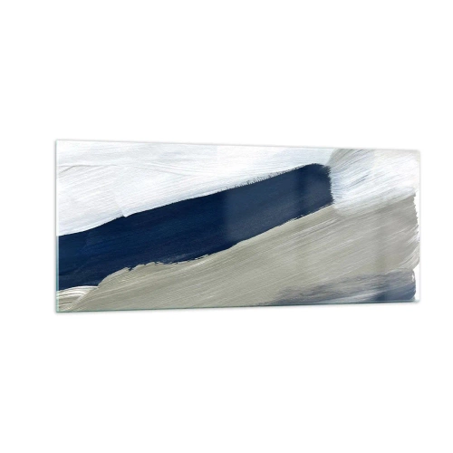 Quadro su vetro - Incontro con il bianco - 100x40 cm
