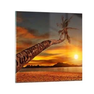 Quadro su vetro - Vacanze esotiche, avventura nei Caraibi - 30x30 cm