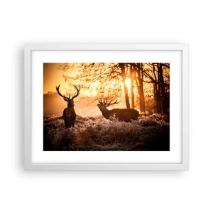 Poster in cornice bianca - Il sogno del cacciatore - 40x30 cm
