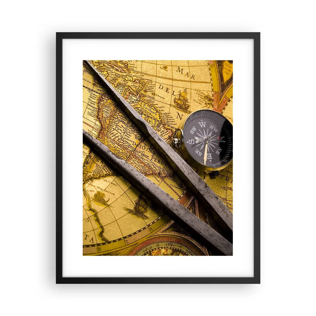 Poster in cornice nera - Dove sono questi tesori? - 40x50 cm