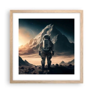 Poster in cornice rovere chiaro - Nuova sfida - 40x40 cm