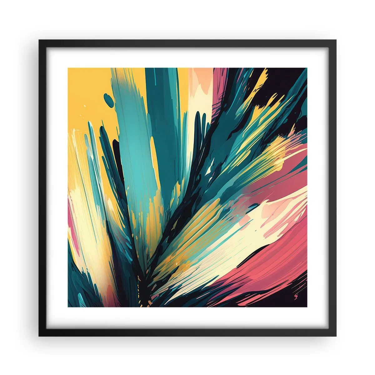Poster in cornice nera - Composizione: esplosione di gioia - 50x50 cm