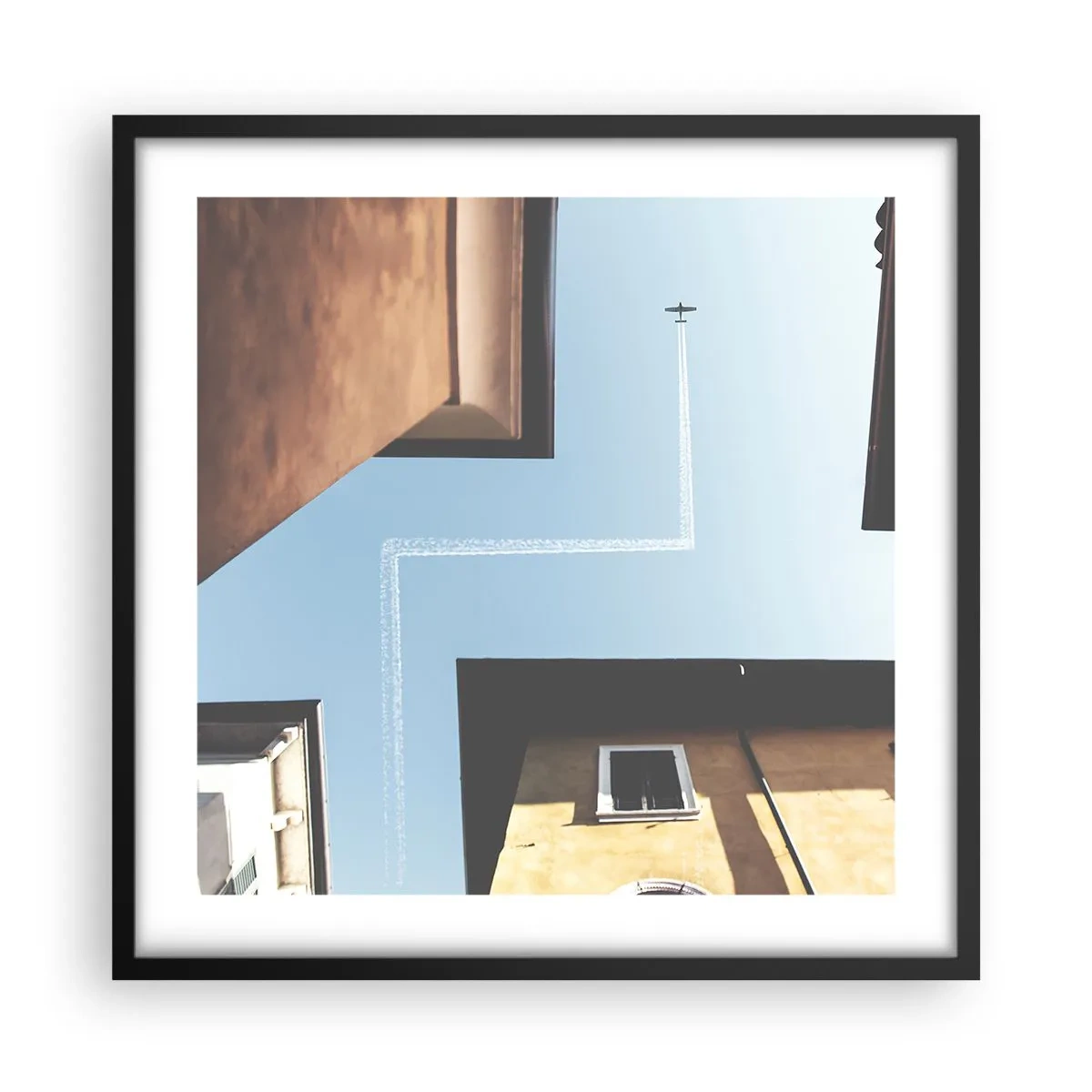 Poster in cornice nera - Sopra il labirinto urbano - 50x50 cm