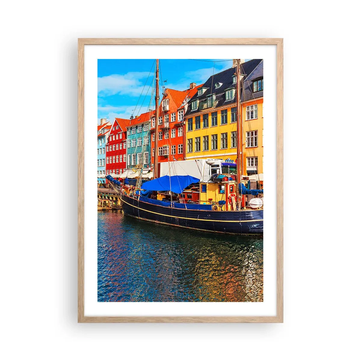 Poster in cornice rovere chiaro - Riva gioiosa - 50x70 cm