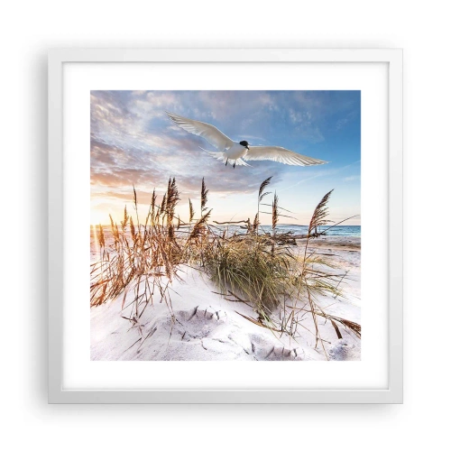 Poster in cornice bianca - Vento dal mare - 40x40 cm