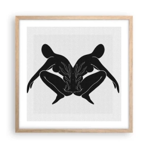 Poster in cornice rovere chiaro - Anima comune - 50x50 cm