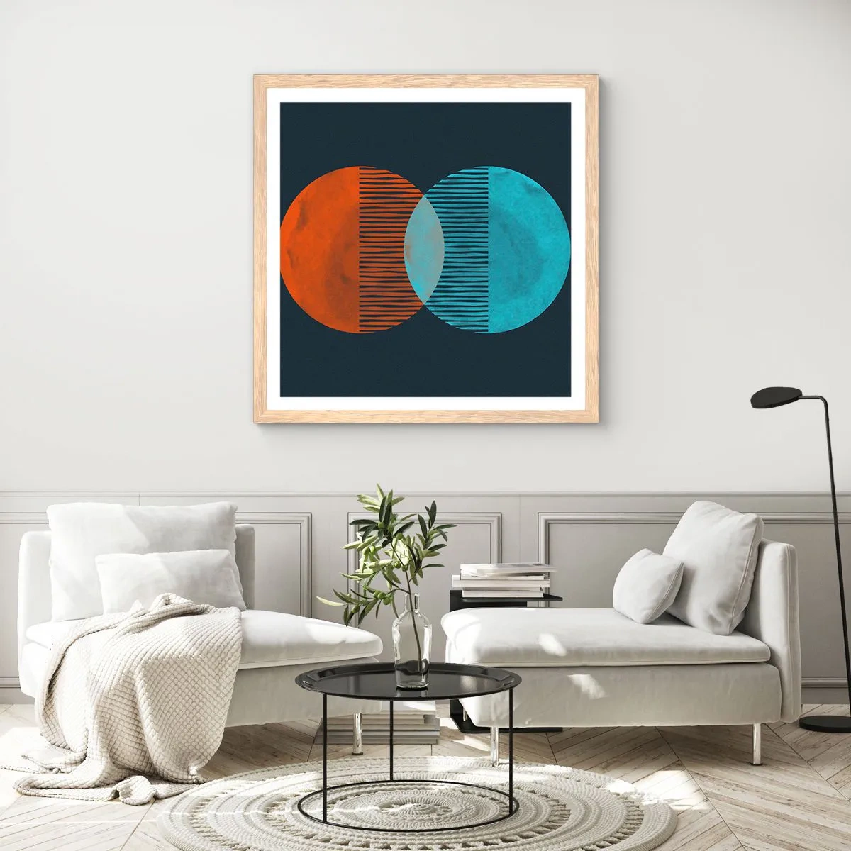 Poster in cornice rovere chiaro - Fantasia astronomica - 40x40 cm