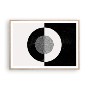 Poster in cornice rovere chiaro - Armonia in bianco e nero - 100x70 cm