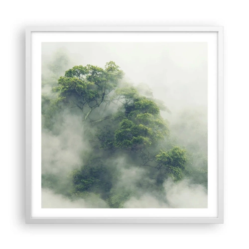 Poster in cornice bianca - Avvolti dalla nebbia - 60x60 cm
