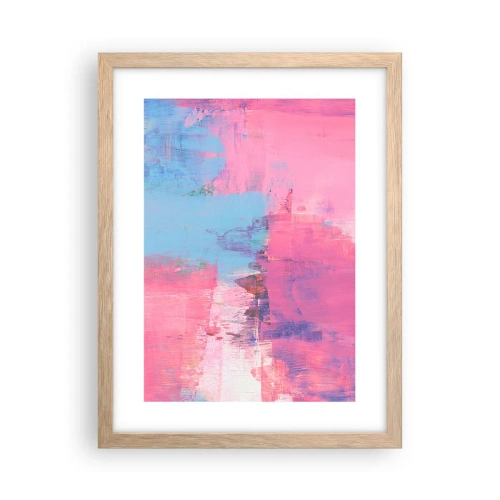 Poster in cornice rovere chiaro - Rosa, blu e un pizzico di luce - 30x40 cm