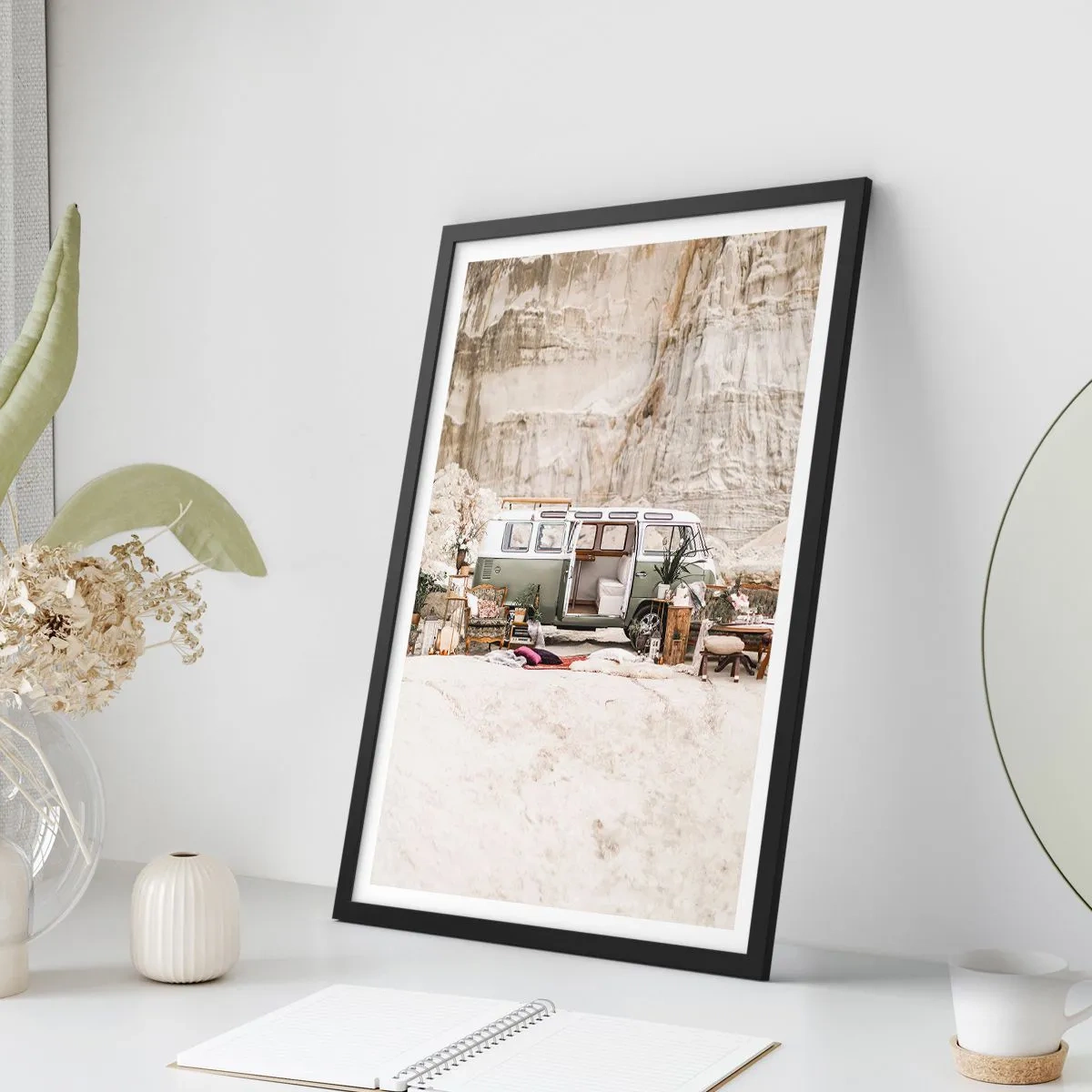 Poster in cornice nera - è tempo di viaggiare - 70x100 cm