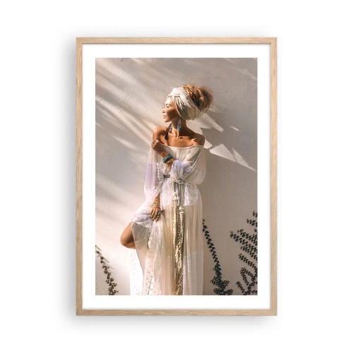 Poster in cornice rovere chiaro - Il sole e la ragazza - 50x70 cm