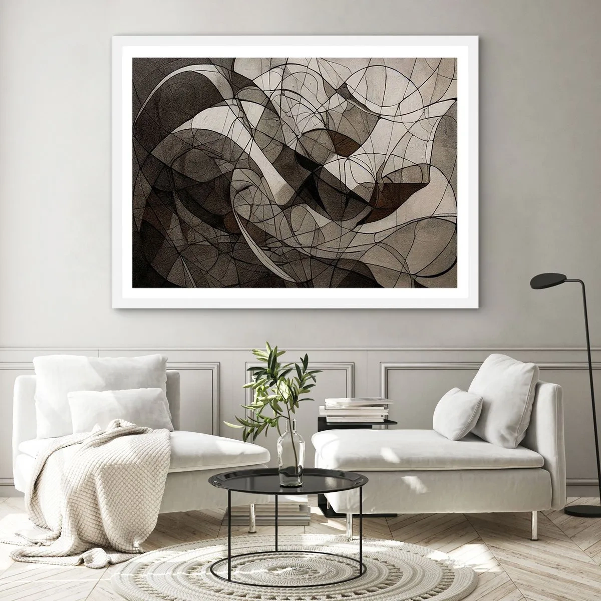 Poster in cornice bianca - La circolazione dei colori della terra - 70x50 cm