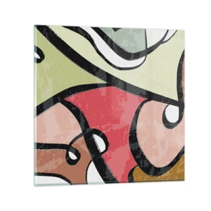 Quadro su vetro - Piroette tra i colori - 30x30 cm