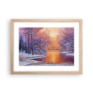 Poster in cornice rovere chiaro - Incontriamoci qui - 40x30 cm