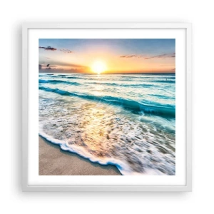 Poster in cornice bianca - Tramonto sul mare - 50x50 cm