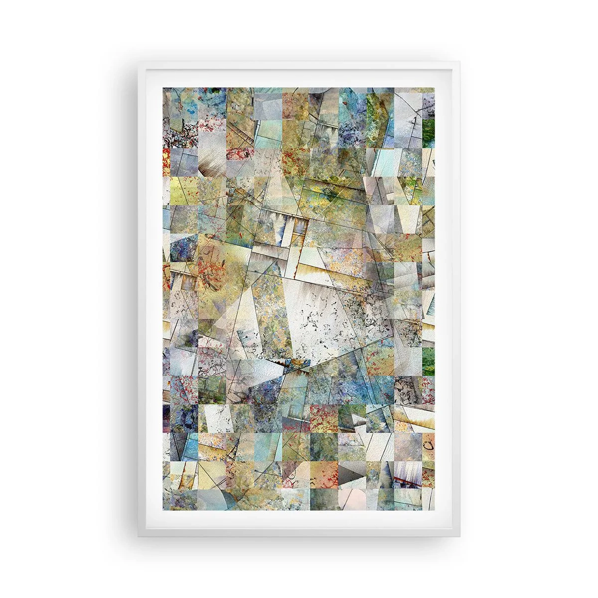 Poster in cornice bianca - Rimpasto geometrico - 61x91 cm