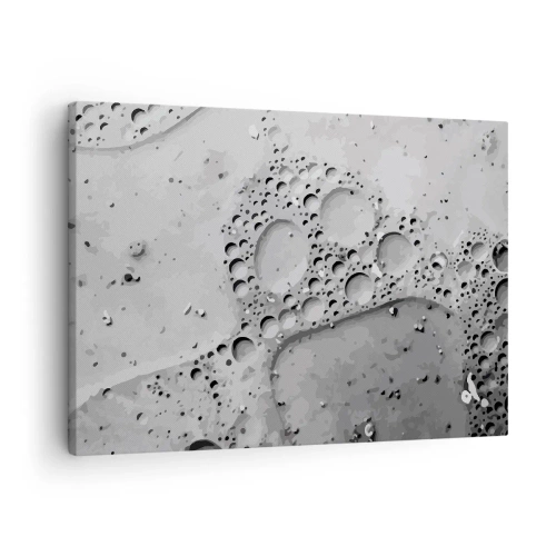 Quadro su tela - Stampe su Tela - Motivo a bolle in bianco e nero in stile minimalista - 70x50cm - Tracce di schiuma - Decorazione murale moderna per soggiorno e camera da letto ARTTOR
