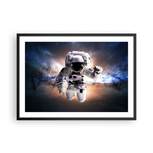 Poster in cornice nera - Astronauta nello spazio - 70x50cm - Saluti dal cosmo - Decorazione murale moderna per soggiorno e camera da letto ARTTOR
