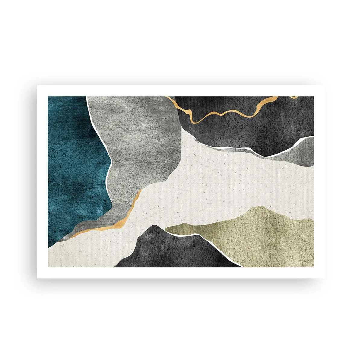 Poster - Composizione mosaico con filo d'oro - 91x61 cm