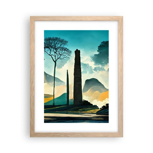 Poster in cornice rovere chiaro - Sempre più in alto - 30x40 cm