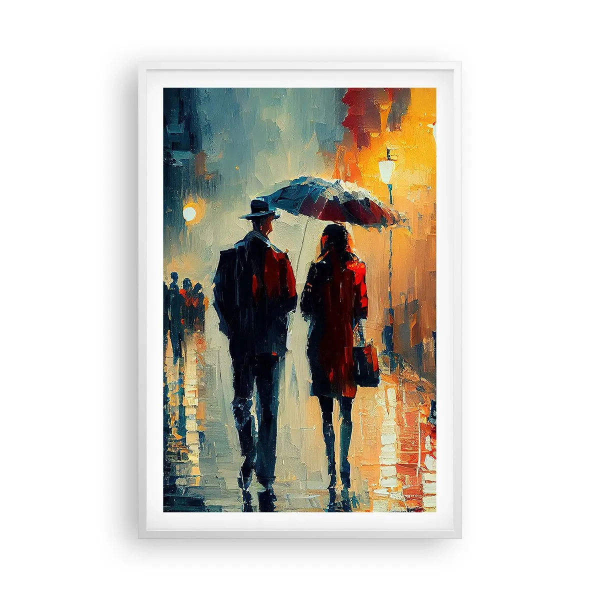 Poster in cornice bianca - Love story cittadina - 61x91 cm