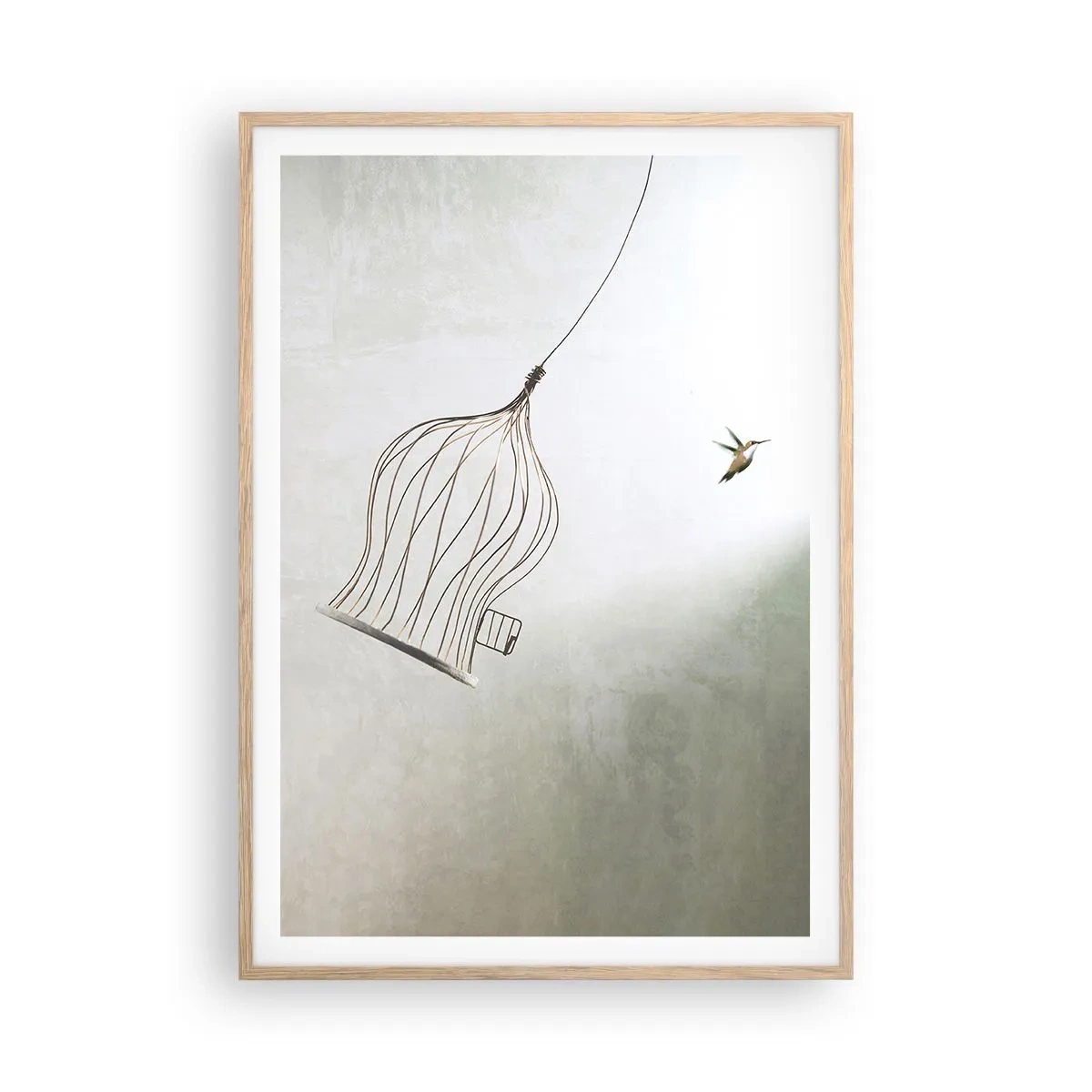 Poster in cornice rovere chiaro - Nel proprio elemento - 70x100 cm