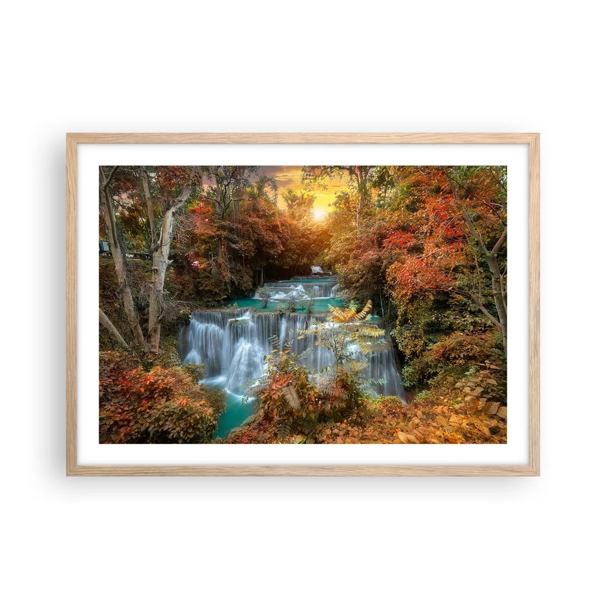 Poster in cornice rovere chiaro - Il tesoro nascosto nel bosco - 70x50 cm