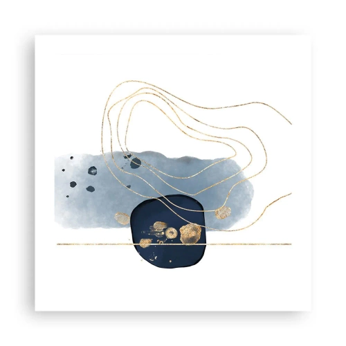 Poster - Fantasia blu e oro - 50x50 cm