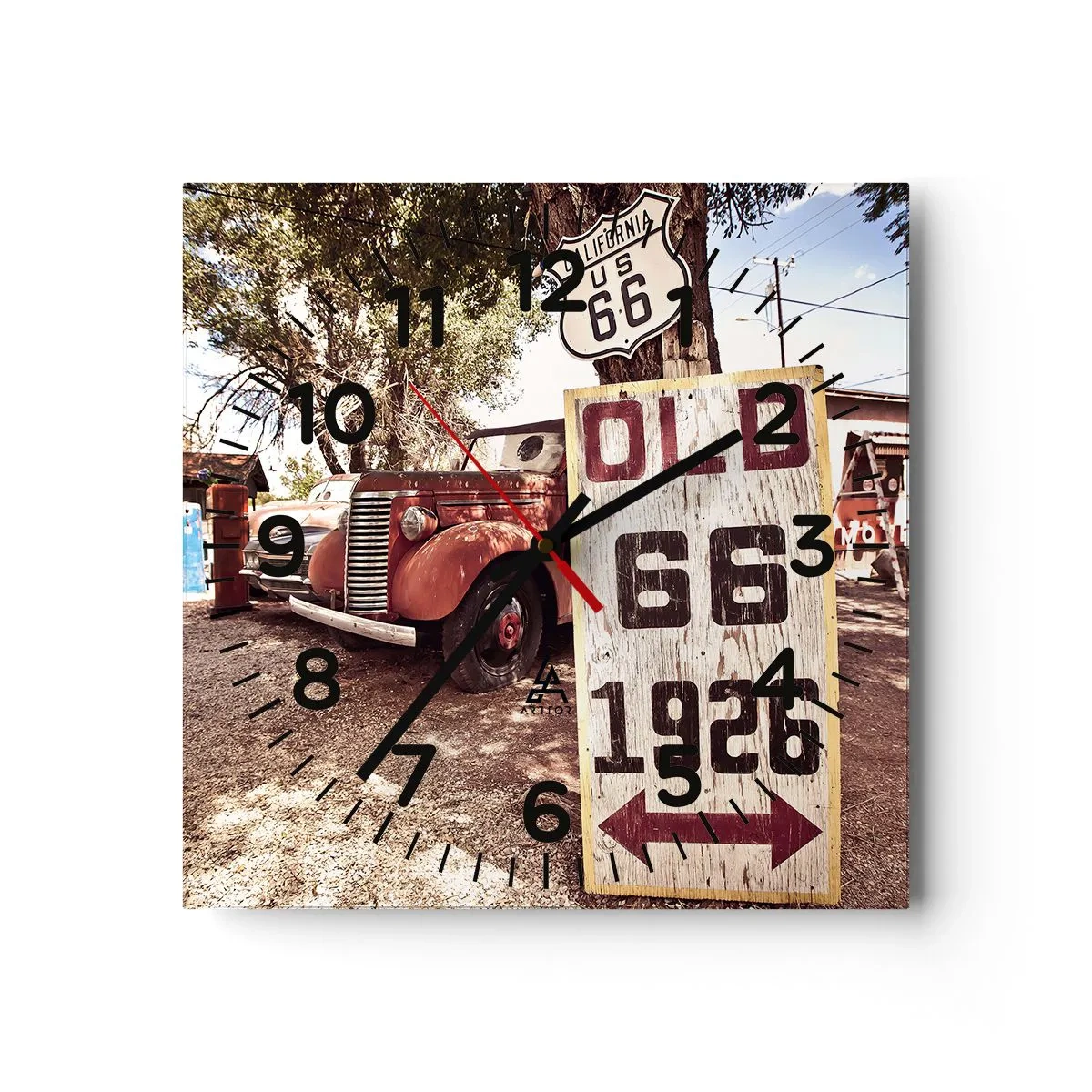 Orologio da parete - Orologio in Vetro - La leggenda della provincia americana - 40x40 cm