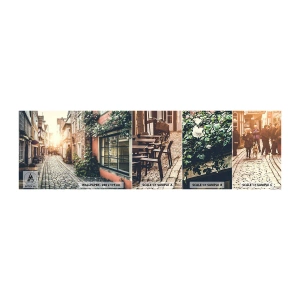 Campione di Fotomurale Adesivo Deluxe Sticker - L'angolo delle rose nella luce rosata - Città, Olanda, Architettura - 100x30 cm