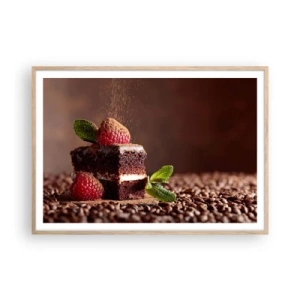 Poster in cornice rovere chiaro - La vita è dolce - 100x70 cm