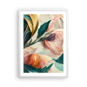 Poster in cornice bianca - I fiori delle isole del sud - 50x70 cm