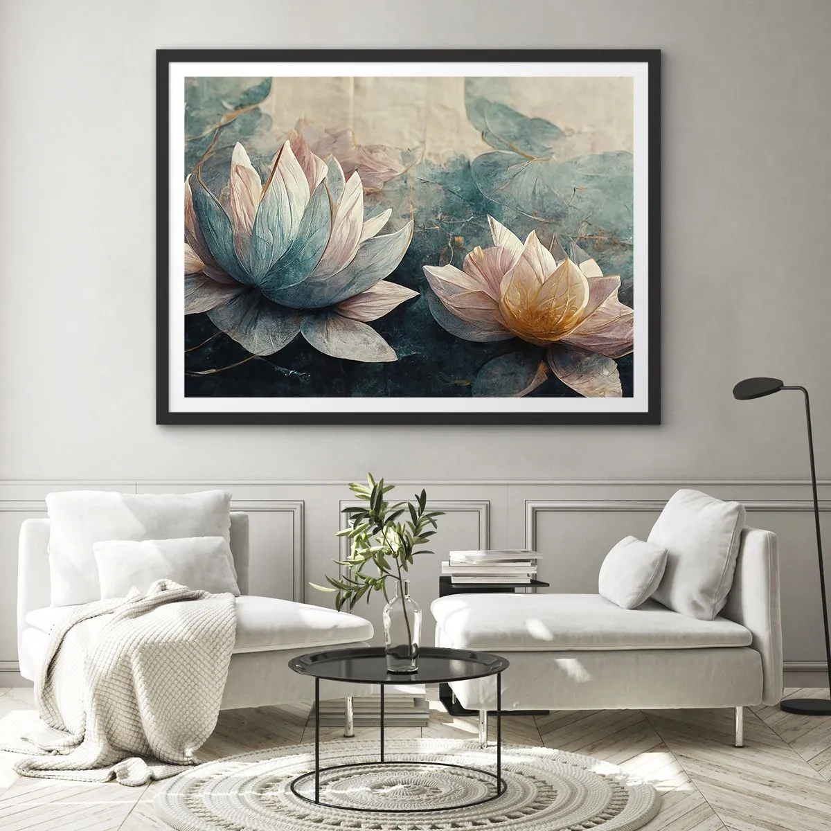 Poster in cornice nera - Le stelle del lago - 91x61 cm